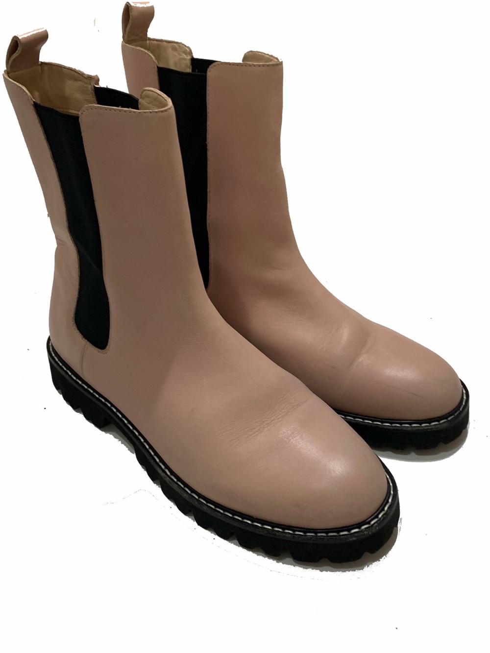 9.5 / J. Crew Gwen lug-sole high-shaft Chelsea boots in leather